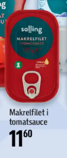 Føtex Makrelfilet i tomatsauce tilbud