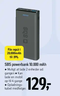 Føtex SBS Powerbank 10.000 mah tilbud