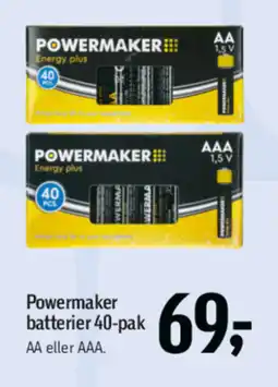 Føtex POWERMAKER Batterier 40-pak tilbud