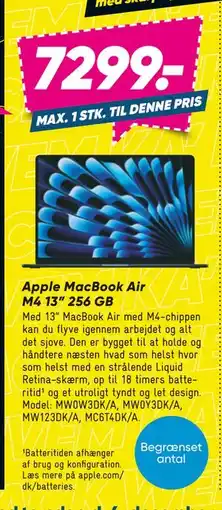 Bilka Apple MacBook Air M4 13” 256 GB, DKK 7299 tilbud