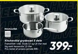 Bilka KitchenAid grydesæt 5 dele, DKK 399 tilbud
