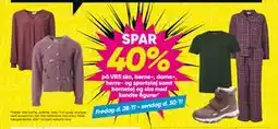 Bilka SPAR 40% på VRS sko, børne-, dame-, herre- og sportstøj samt børnetøj og sko med kendte figurer tilbud