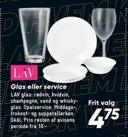Bilka Glas eller service, DKK 4.75 tilbud
