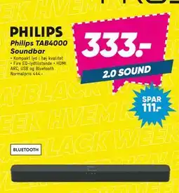 Bilka Philips TAB4000 Soundbar, DKK 333 tilbud