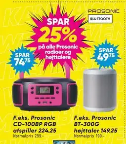 Bilka SPAR 25% på alle Prosonic radioer og højttalere tilbud