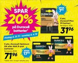 Bilka Spar 20% på Duracell batterier tilbud