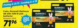 Bilka Duracell Optimum AA eller AAA 8-pak batterier, DKK 71.96 tilbud