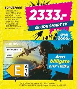 Bilka PHILIPS 50PUS7000, DKK 2333 tilbud