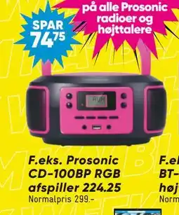 Bilka Prosonic CD-100BP RGB afspiller, DKK 224.25 tilbud