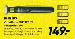 Bilka OneBlade QP2724/14 skægtrimmer, DKK 149 tilbud