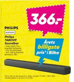 Bilka Philips TAB5109 Soundbar, DKK 366 tilbud