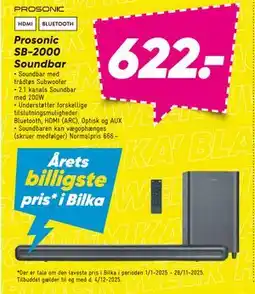 Bilka Prosonic SB-2000 Soundbar, DKK 622 tilbud