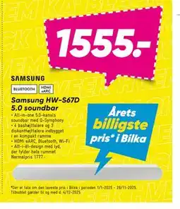 Bilka Samsung HW-S67D 5.0 soundbar, DKK 1555 tilbud