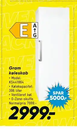 Bilka Gram køleskab, DKK 2999 tilbud