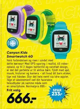 Bilka Canyon Kids Smartwatch 4G, DKK 666 tilbud