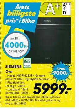 Bilka Ovn, DKK 5999 tilbud