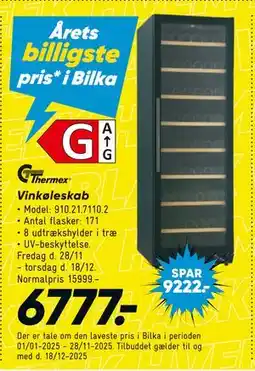 Bilka Vinkøleskab, DKK 6777 tilbud