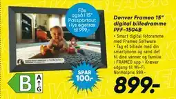 Bilka Denver Frameo 15” digital billedramme PFF-1504B, DKK 899 tilbud