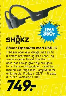 Bilka Shokz OpenRun med USB-C, DKK 749 tilbud