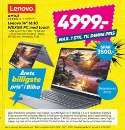 Bilka Lenovo 14” 16:10 WUXGA PC med touch, DKK 4999 tilbud