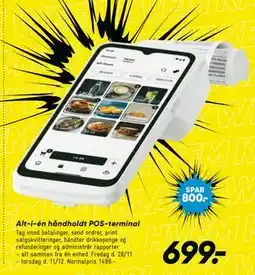 Bilka Alt-i-én håndholdt POS-terminal, DKK 699 tilbud