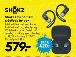 Bilka Shokz OpenFit Air trådløse in-ear, DKK 579 tilbud