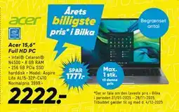 Bilka Acer 15,6” Full HD PC, DKK 2222 tilbud