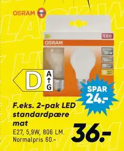 Bilka 2-pak LED standardpære mat, DKK 36 tilbud