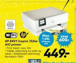 Bilka HP ENVY Inspire 7224e AIO printer, DKK 449 tilbud