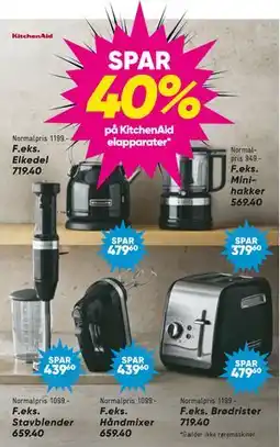Bilka SPAR 40% på KitchenAid elapparater tilbud