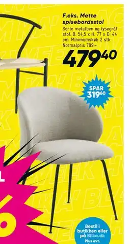 Bilka Mette spisebordsstol, DKK 479.4 tilbud
