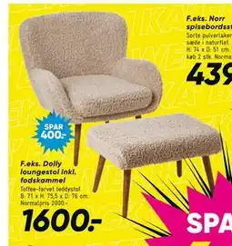 Bilka Dolly loungestol inkl. fodskammel, DKK 1600 tilbud