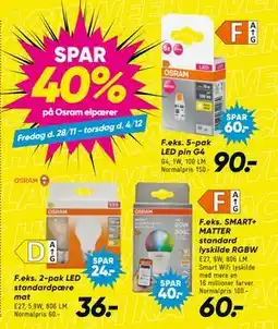 Bilka SPAR 40% på Osram elpærer tilbud