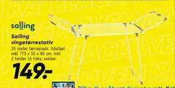 Bilka Salling vingetørrestativ, DKK 149 tilbud