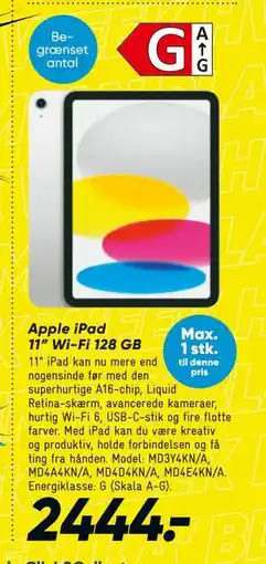 Bilka Apple iPad 11” Wi-Fi 128 GB, DKK 2444 tilbud