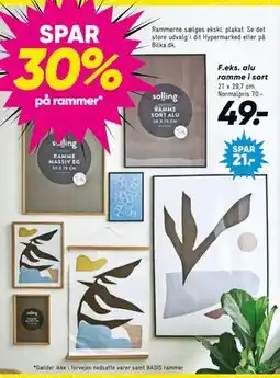 Bilka alu ramme i sort, DKK 49 tilbud