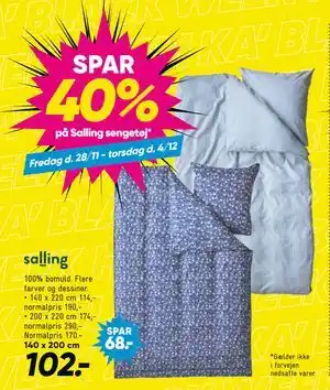 SPAR 40% på Salling sengetøj