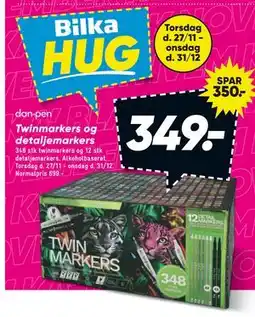 Bilka Twinmarkers og detaljemarkers, DKK 349 tilbud
