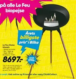 Bilka Le Feu Dome biopejs, DKK 8697 tilbud