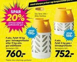Bilka SPAR 20% på Kosan nykøb af gasflaske inkl. gas tilbud