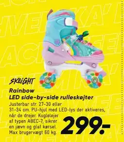 Bilka Rainbow LED side-by-side rulleskøjter, DKK 299 tilbud