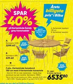 Bilka Spar 40% på Kerteminde Sandy grey havemøbler tilbud