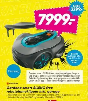 Bilka Gardena smart SILENO free robotplæneklipper inkl. garage, DKK 7999 tilbud