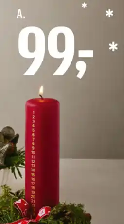 Føtex Kalenderdekoration med bloklys og pynt tilbud