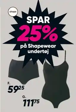 Bilka SPAR 25% på Shapewear undertøj tilbud