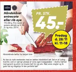 Bilka Håndskåret entrecote eller rib eye, DKK 45 tilbud