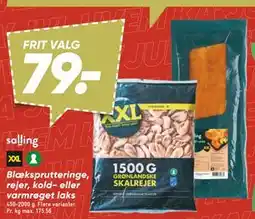 Bilka Blæksprut teringe, rejer, kold- eller varmrøget laks, DKK 79 tilbud