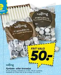 Bilka Fyrfads- eller kronelys, DKK 50 tilbud