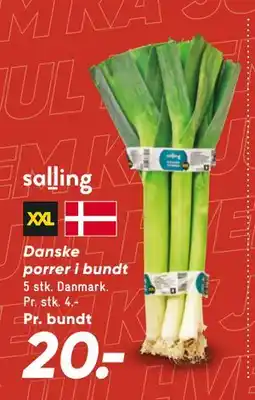 Bilka Danske porrer i bundt, DKK 20 tilbud