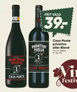 Bilka Casa Ponte primitivo eller Blend, DKK 39 tilbud